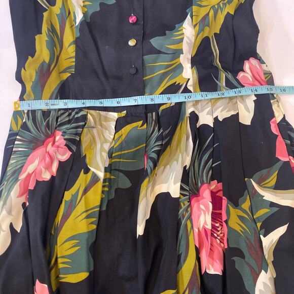 Carol Anderson Vintage Floral Shawl Collar Button Down 1980s Dress Sz Sm - Picture 15 of 15